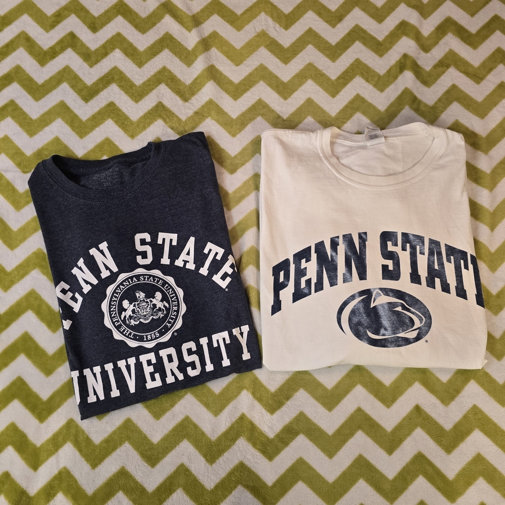 Penn State University Long Sleeve Tees - Navy and White